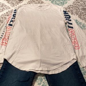 Mens small white Hollister long sleeve shirt